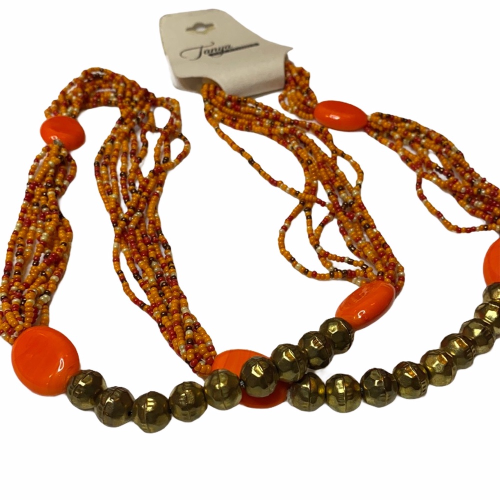 Multi strand beaded necklace